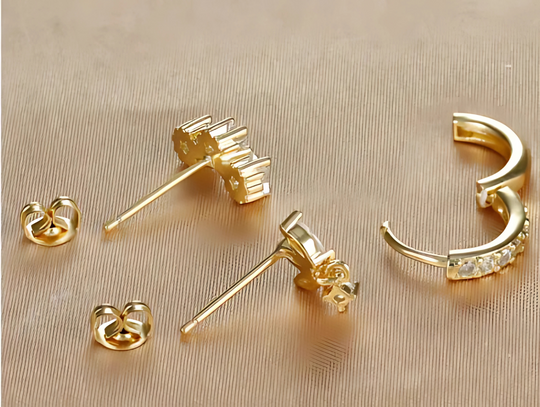 Elegante Glans Oorbellen Set 3-delig Goud